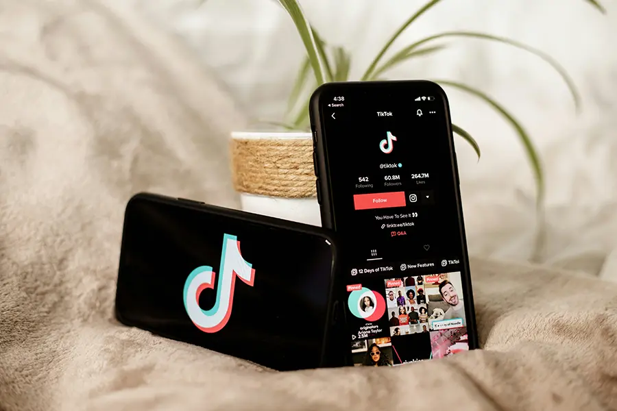 TikTok app on a smartphone